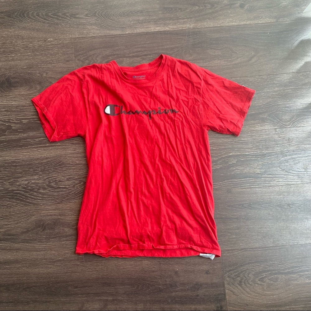 champion shirt color red size M